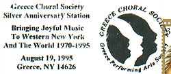 Greece Choral Society Silver Anniversary Station